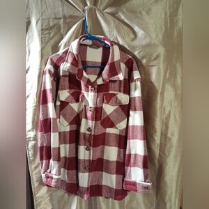 Woman's plaid shacket.